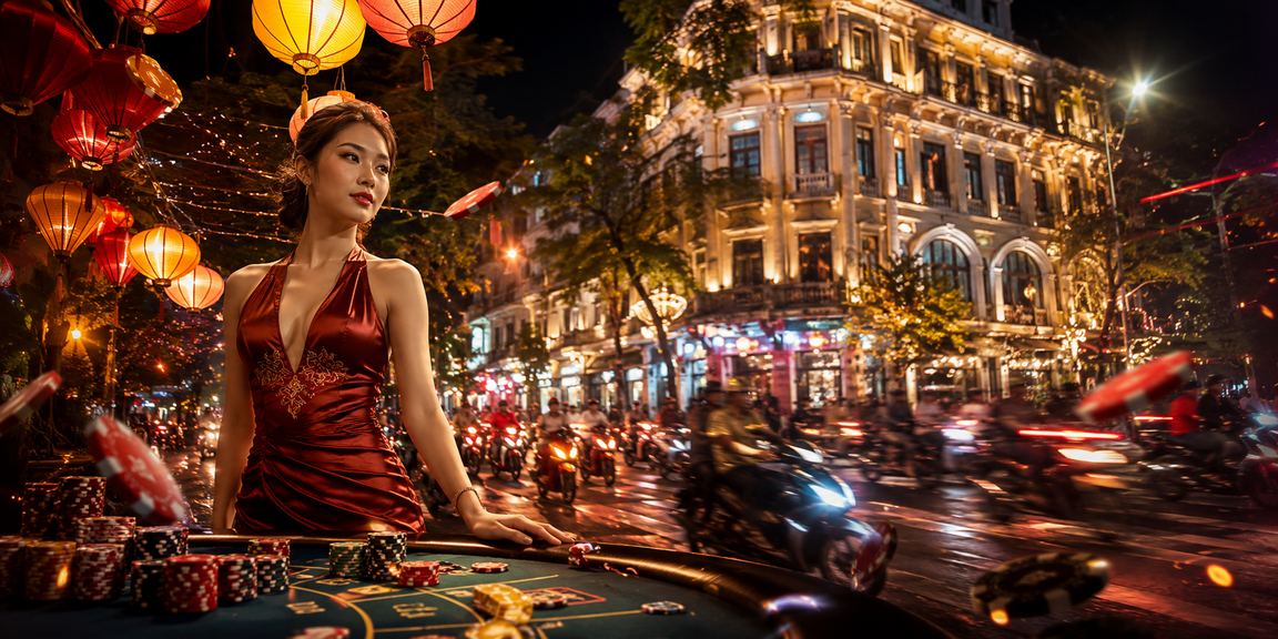 Cảnh chợ đêm Hà Nội sầm uất, người dùng kiểm tra kết quả cược thể thao trên điện thoại