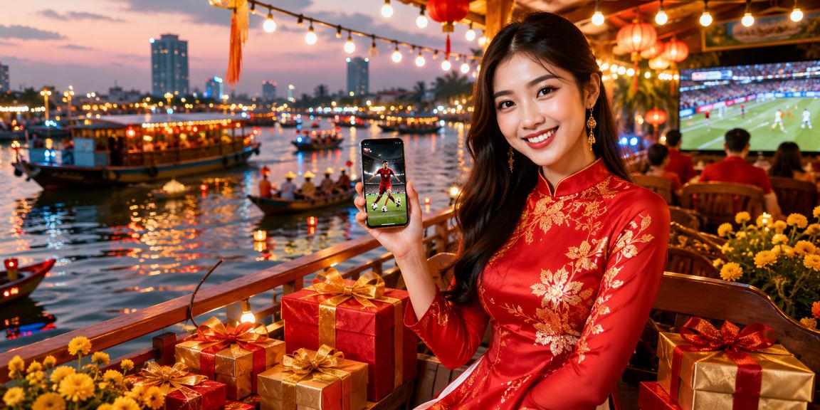 Người dùng tại vùng Mekong xem kèo thể thao trực tuyến trên bãi biển buổi tối